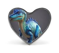 Spilla da bavero in metallo leggero e resistente, con delfino nell'oceano, rotonda, alla moda, per camicie, giacche, cappelli, forma d'amore, alluminio, senza gemme, forma d'amore, alluminio, senza