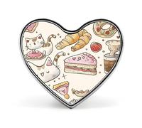Spilla da bavero in metallo leggero e resistente con vari motivi di pasticceria, distintivo rotondo a forma di cuore per camicie, giacche, cappelli