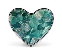 Spilla da bavero in pietra di zucchero bianco, spilla a forma di cuore in metallo da 1 pollice, leggera, con bordi lisci, spilla versatile con distintivo d'amore per camicie, giacche, borse, regali