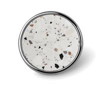 Spilla da bavero in terrazzo bianco, spille alla moda squisite, spille personalizzate, spille a bottone originali, uniche e c