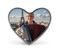 Spilla da bavero leggera e resistente in metallo con cavalli che corrono nella sabbia, spilla rotonda a forma di cuore per camicie, giacche e cappelli.