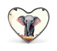 Spilla da bavero Lucky Elephant Snow Leopard Mountain - Spilla a forma di cuore per accessori da uomo e da donna, spille da bavero in smalto leggero da 1" per zaini, cappelli, borse, cordini