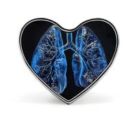 Spilla da bavero Lungs Under The Light, spilla a forma di cuore in metallo da 1 pollice, leggera, con bordi lisci, spilla versatile con distintivo d'amore per camicie, giacche, borse, regali per am