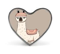 Spilla da bavero No Drama Llama, spilla a forma di cuore in metallo da 1 pollice, leggera, con bordi lisci, spilla versatile con distintivo d'amore per camicie, giacche, borse, regali per amici e f