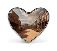 Spilla da bavero Old Wild West Cowboy Town Leopard Little Gecko - Spilla a forma di cuore per accessori da uomo e da donna, spille da bavero in smalto leggero da 1" per zaini, cappelli, borse, cordini