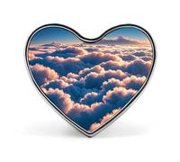 Spilla da bavero "On Top of The Cloud" da 1 pollice, in metallo, con cuore, leggera, con bordi lisci, versatile, spilla con distintivo d'amore per camicie, giacche, borse, regali per amici e famili
