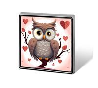 Spilla da bavero Owl Lover1 Island Of Cuba per uomo e donna, spilla quadrata alla moda - graziosi distintivi smaltati, spilla in lega di alluminio per cappelli, camicie, borse, giacche e accessori