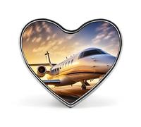 Spilla da bavero per aereo privato, spilla a forma di cuore in metallo da 1 pollice, leggera, con bordi lisci, spilla versatile con distintivo d'amore per camicie, giacche, borse, regali per amici