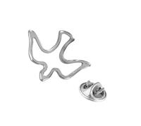 Spilla da bavero per cresima, color argento, a forma di colomba dello Spirito Santo, design con uccello, ottimo regalo cristiano, accessorio spirituale per abbigliamento e borse, 2cm, Metallo