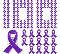 Spilla da bavero per la consapevolezza del nastro viola, confezione individuale, per la consapevolezza della violenza sul lupus e l'Alzheimer, per la raccolta fondi di beneficenza pubblica, Zinco