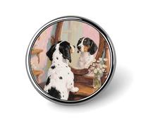 Spilla da bavero per uomo, spille e fermagli per donna - Pitbull con stampa animalier, distintivo rotondo in metallo per camicie, giacche, cappelli | Accessorio di moda resistente e regalo per uomo