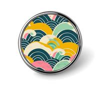 Spilla da bavero per uomo, spille e spille per donna - Distintivo rotondo in metallo con pappagalli blu e verdi per camicie, giacche, cappelli