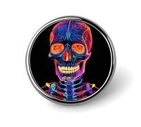 Spilla da bavero per uomo, spille e spille per donna - Distintivo rotondo in metallo con pappagalli blu e verdi per camicie, giacche, cappelli