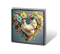 Spilla da bavero personalizzata a forma di cuore di pollo per uomo e donna, spilla quadrata carina e divertente per spille in lega di alluminio facili e sicure, accessori per abiti da sposa e feste