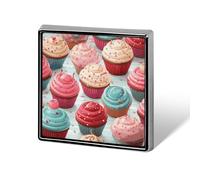 Spilla da bavero personalizzata a forma di lecca-lecca dolce, cupcake, ciam, per uomo e donna, spilla quadrata carina e divertente, facile e sicura, spille in lega di alluminio, accessori per abiti d