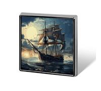 Spilla da bavero personalizzata con barca a vela nautica, spilla in lega di alluminio, personalizzata, 0,7" x 0,7" pollici per zaini, cappelli, giacche, abiti, decorazioni