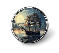 Spilla da bavero personalizzata con barca a vela nautica, spilla in lega di alluminio, personalizzata da 1 pollice per zaini, cappelli, giacche, abiti, decorazioni