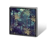 Spilla da bavero personalizzata con palma e giungla per uomo e donna, spilla quadrata carina e divertente per spille in lega di alluminio facili e sicure, accessori per abiti da sposa e feste