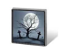 Spilla da bavero personalizzata con tombe strane, in lega di alluminio, personalizzata, 0,7" x 0,7" pollici, per zaini, cappelli, giacche, abiti, decorazioni