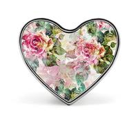 Spilla da bavero retrò a forma di rosa, spilla a forma di cuore in metallo da 1 pollice, leggera, con bordi lisci, spilla versatile con distintivo d'amore per camicie, giacche, borse, regali per am