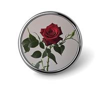 Spilla da bavero romantica con aereo al tramonto, spille rotonde in metallo, spilla alla moda per camicie, giacche, cappelli, Circular, Alluminio, Nessuna pietra preziosa