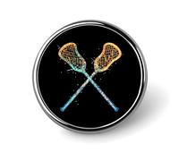 Spilla da bavero rotonda con bastoni da lacrosse incrociati, bottone, cravatta, distintivo elegante, cappello, abbigliamento, gioielli, accessori