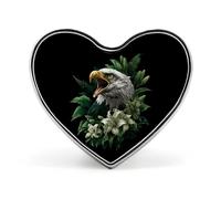 Spilla da bavero smaltata con fiore di giglio verde Roaring Eagle1, spilla a forma di cuore, carina e divertente, per zaini e cappelli, 2,5 cm.