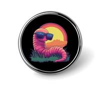 Spilla da bavero vintage a forma di lombrico pigro, spilla in metallo rotonda, accessorio per giacca, cappello, borsa, gioielli