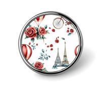 Spilla da bicicletta con fiori della Torre Eiffel di Parigi, per donne e uomini, spilla da bavero alla moda per feste e matrimoni