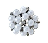 Spilla da boutonniere in lega scintillante con cristalli e perle, per uso professionale o celebrazione, accessorio alla moda con perle