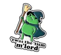 Spilla da cartone animato con mago animale Spilla da mantello mistica e tema scopa Spilla da corpetto per indossare a lungo Accessorio per abbigliamento Spilla da corpetto umoristica