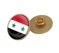 Spilla da collezione con bandiera della Repubblica siriana in ferro fine per amici e familiari interessati alla storia, bandiera indossabile