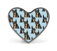 Spilla da cravatta elegante da uomo a forma di Doberman, con bottoni a forma di cuore, spilla con distintivo, gioiello per abbigliamento e cappelli da donna.