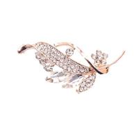 Spilla da donna a foglia in oro rosa argento spilla bianca marchese zirconi viene spilla spilla per donna donna donna mamma adatta maglione cappotto vestito