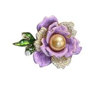 Spilla da donna a forma di fiore di peonia con strass scintillanti accessorio per abbigliamento per abiti alla moda festa della mamma spilla regalo peonia, Misura unica, come descritto