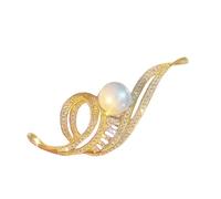 Spilla da donna a forma di nota musicale con strass e perle, fatta a mano, per sciarpa, cappello, accessorio per abbigliamento quotidiano, elegante spilla da donna, Misura unica, come descritto