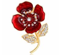 Spilla da donna a forma di papavero rosso, per la sensibilizzazione del Giorno della Memoria, spilla per sciarpa, giacca, regalo simbolico, Misura unica, Metallo