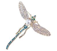 Spilla da Donna a Libellula e Perle Atmosfera Natalizia | Lega Blu Nero, Regalo per Laurea e Occasioni Speciali, Stile Elegante e Raffinato per Zia e Nonna