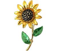 Spilla da donna alla moda, regalo per vestiti, spilla decorativa a forma di girasole, per maglioni, magliette, vestiti, borse, dorata, durata e praticità