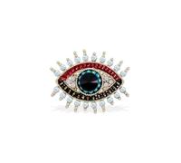 Spilla da donna con ciondolo portafortuna con occhi malvagi, perle d'acqua dolce e strass di cristallo, spilla vintage per feste di nozze, spilla multiuso per scialle, per abito da donna, banchetto