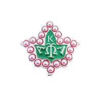 Spilla da donna con strass e sorellanza greca, delicata spilla da bavero, AKA Sorority regalo per donne, gioielli con cristalli rosa e verdi per sorelle da donna, accessorio scintillante per abiti