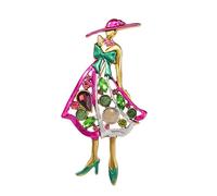 Spilla da donna con strass per donne ragazze moda rosa verde cristallo smaltato cappello borsa spille spille da bavero spilla sorority sorellanza accessori per abiti gioielli regalo delicato souvenir