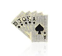 Spilla da donna hip hop, punk rock, carte da poker, graziose spille da gioco Royal Flush Spilla da bavero per cappello borsa vestito accessori gioielli, Regular, Zinco
