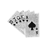 Spilla da donna hip hop, punk rock, carte da poker, graziose spille da gioco Royal Flush Spilla da bavero per cappello borsa vestito accessori gioielli, Regular, Zinco