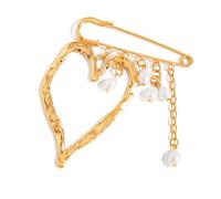 Spilla da donna in lega a forma di cuore romantico, elegante, per anniversario, festa di compleanno, matrimonio, multifunzionale, alla moda, Misura unica, come descritto