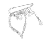 Spilla da donna in lega a forma di cuore romantico, elegante, per anniversario, festa di compleanno, matrimonio, multifunzionale, alla moda, Misura unica, come descritto