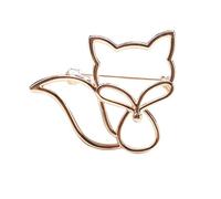 Spilla da donna in metallo con volpi cave, design unico, spilla casual adatta per vari abiti alla moda spilla a forma di animale alla moda, Misura unica, come descritto