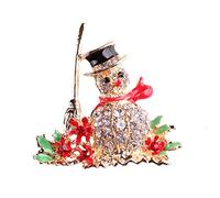 Spilla da Donna Natalizia Simpatica Scopa Pupazzo di Neve con Borchie Cristallo Collo Cravatta Spille Spilla Papillon Boutonniere Creativo e utile