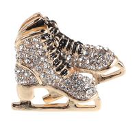 Spilla da Donna per Pattinaggio Artistico Vintage Argento | Lega e Cristalli Brillanti, Chiusura Sicura Retro, per Abiti Formali e Occasioni Speciali