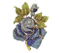 spilla da donna Spilla per bouquet esagerata spilla per fiori di grandi dimensioni corpetto di fiori con strass accessori decorativi per abiti di grandi dimensioni blu